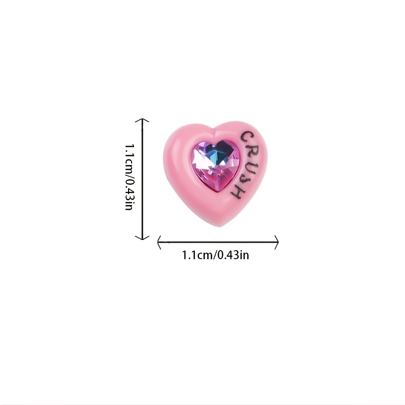 5pcs Heart Shaped Nail Art Charms With Iridescent Rhinestones Y2k Dopamine  Style 3d Colorful And Cute Heart Nail Charms With Colorful Flatback Nail  Gems For Nails Diy Decorations