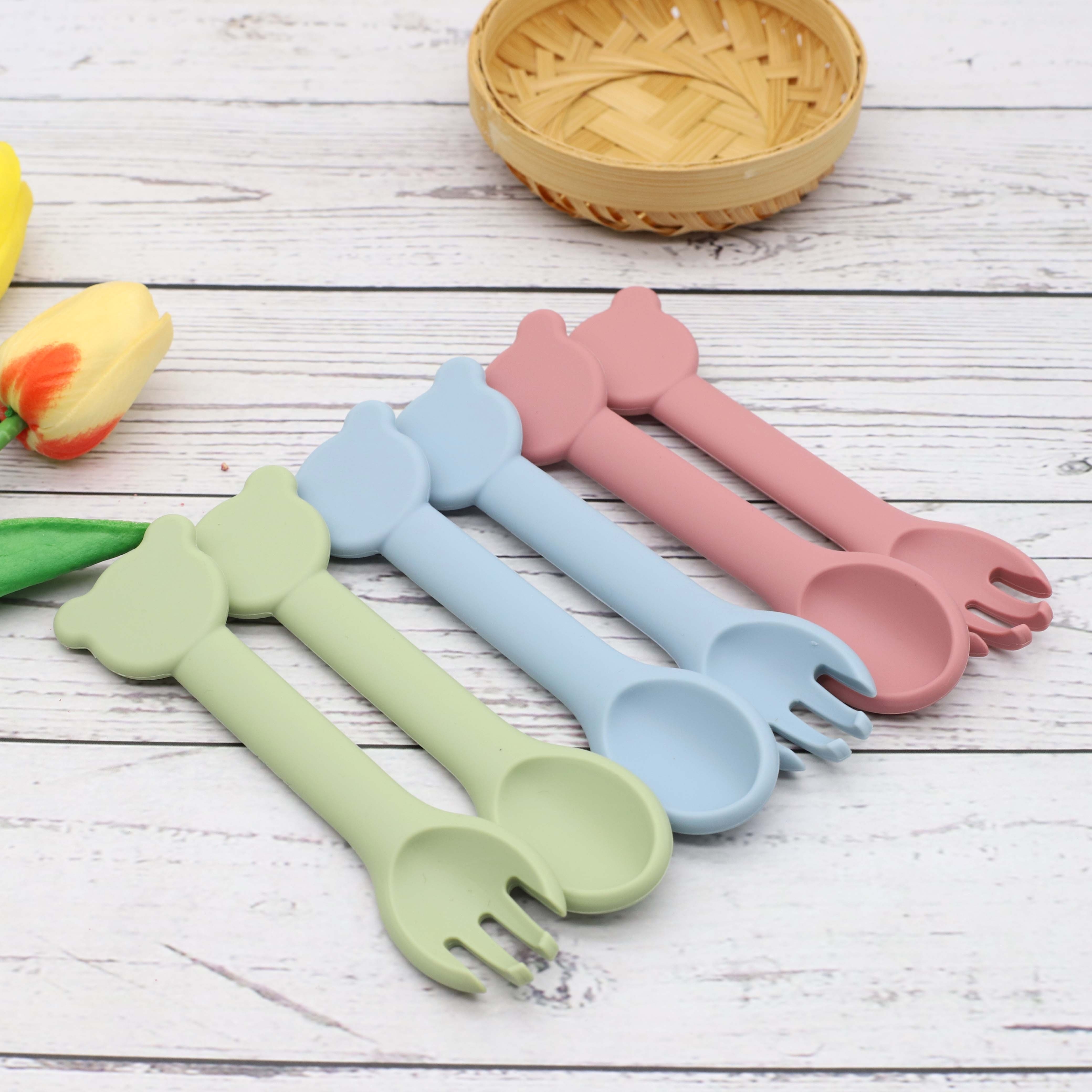 Baby Silicone Spoon Self feeding Training Spoon Baby Feeding - Temu