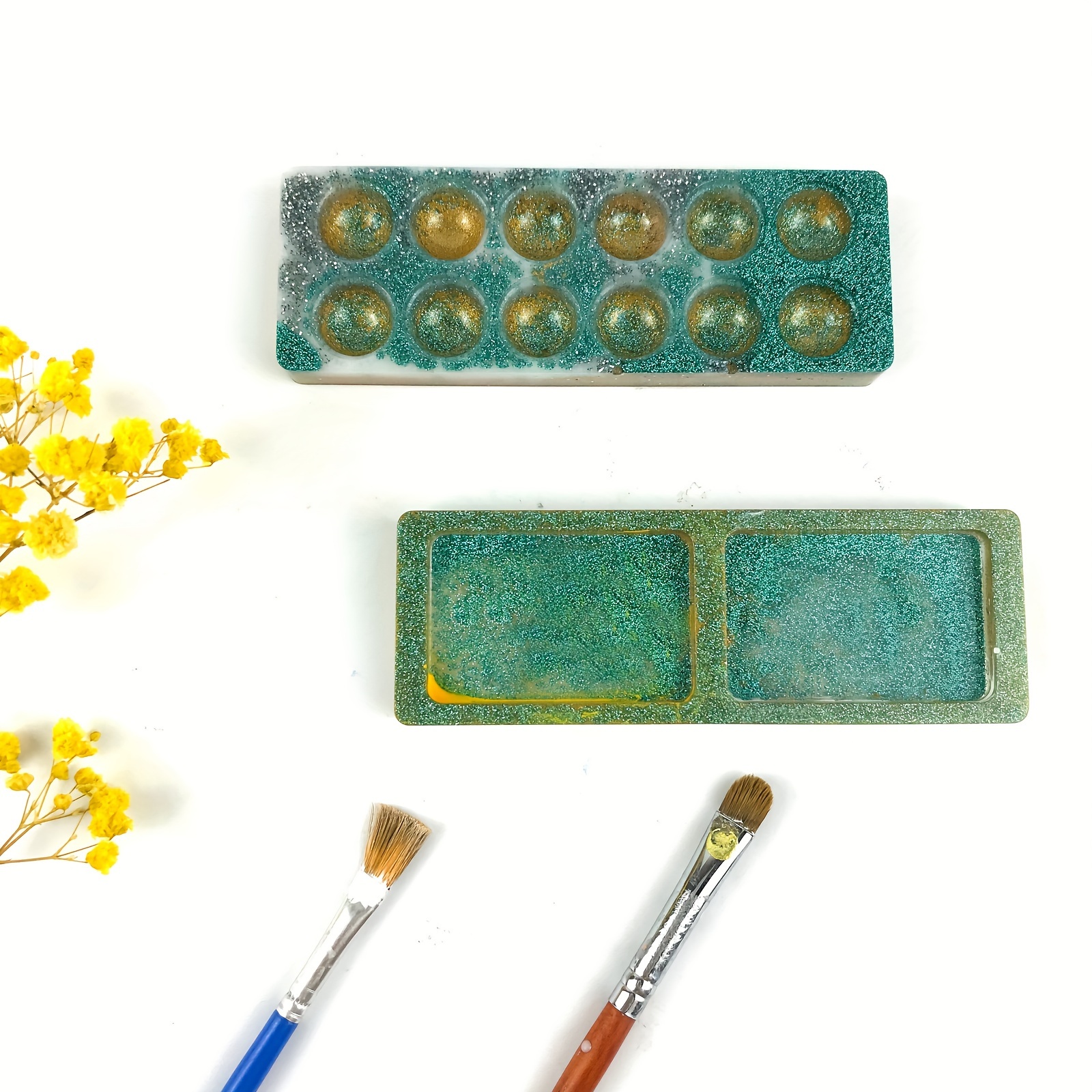 Paint Palette Silicone Mold-resin Flower Painter's Palette Mold-palette Tray  Mold-drawing Board Mold-oval Tray Coaster Mold-epoxy Resin Mold 