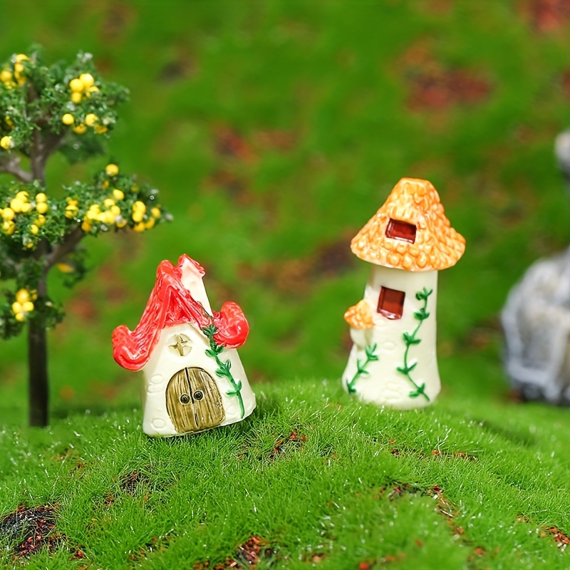 Lot de 4 figurines miniatures mignonnes en résine pour décoration de jardin  féerique, bonsaï, terrarium, micro paysage, maison de poupée en mousse