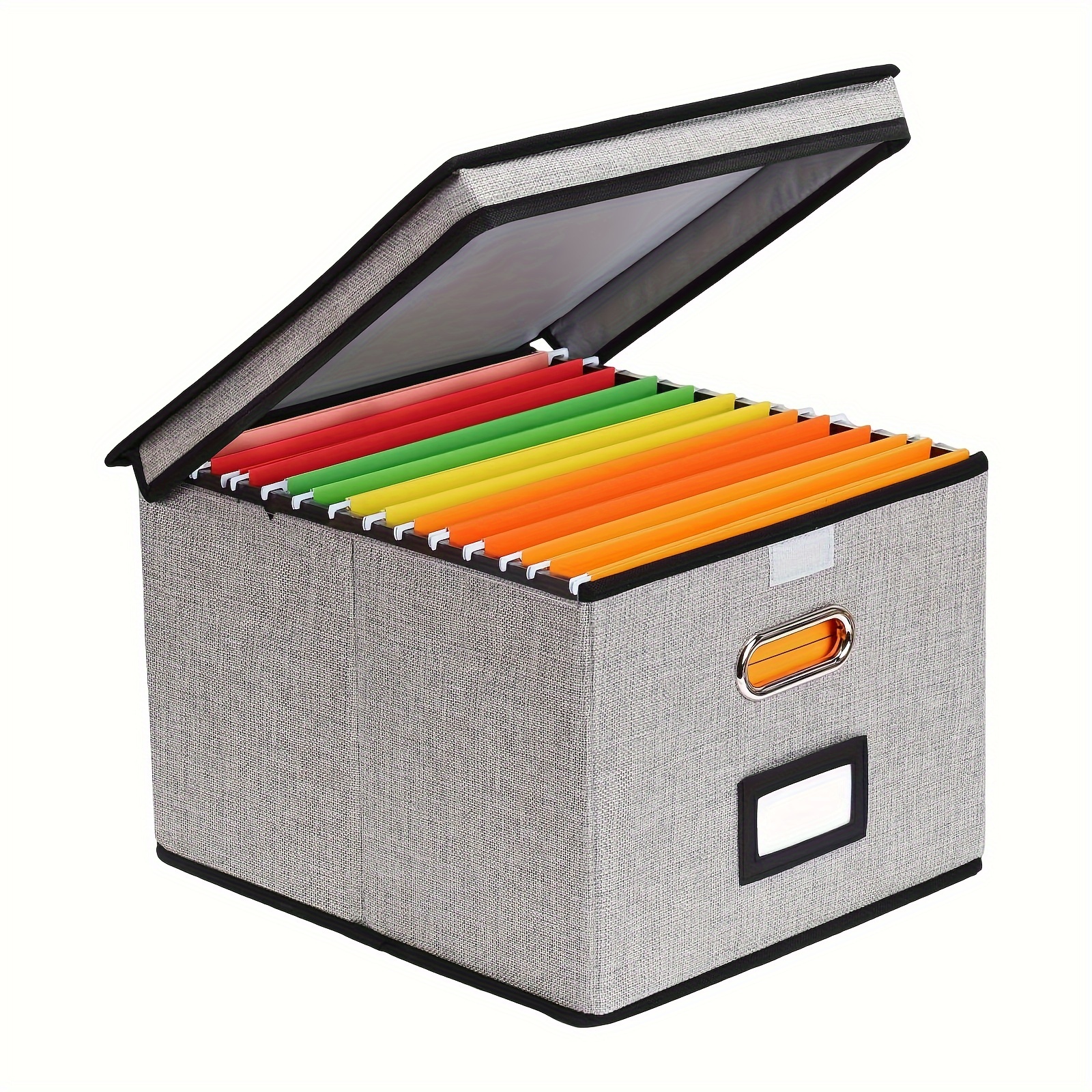 Huolewa Cajas organizadoras de archivos con tapas, organizador plegable  para archivos y carpetas tamaño carta, caja organizadora de documentos con