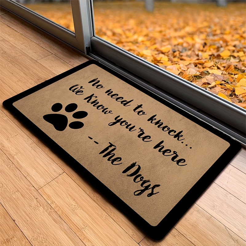 1pc Dog & Slogan Graphic Anti-slip Door Mat