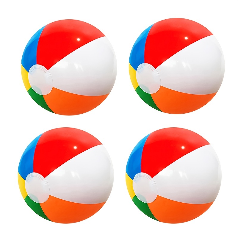 

4pcs Inflatable Beach Balls, Pool Beach Party Decoration Inflatable Balls, 11.81inch Six-color Ball Outdoor Activity Toy Ball