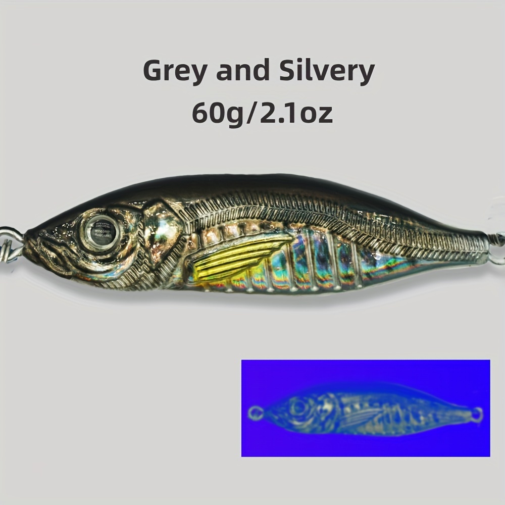 1pc Metal Slow Jigs Lure, Luminous Belly, Bionics Design, 3D Printing  Artificial Yellowtail Bait For Saltwater  Tuna/Bonito/Cod/Kingfish/Sawfish/Giant