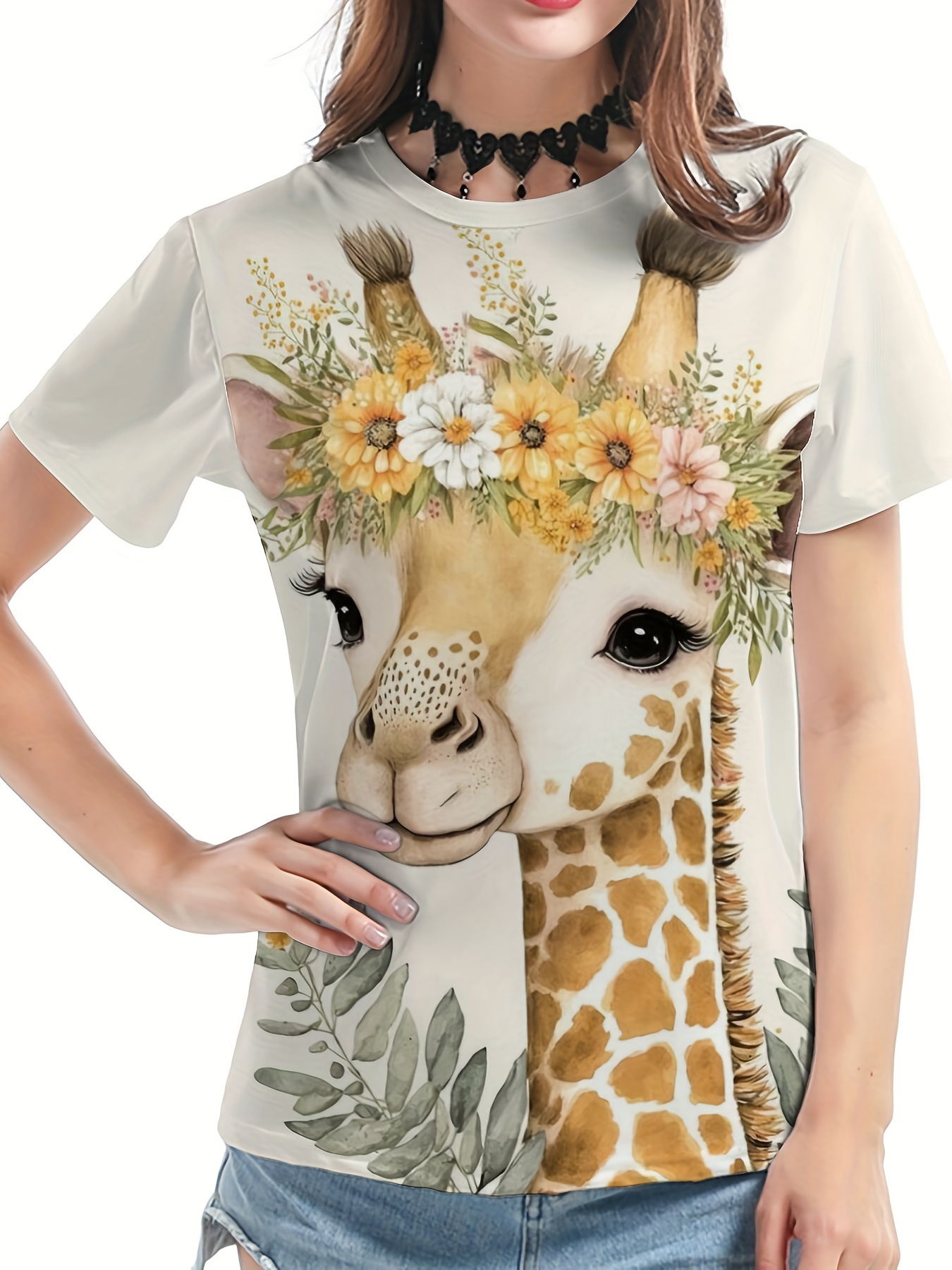 Giraffe Shirt Giraffe Print Top Womens Top Summer Top Womens 