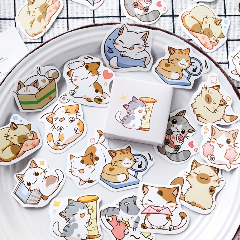 Cat Decorative Stickers Adhesive Stickers Diy Decoration - Temu