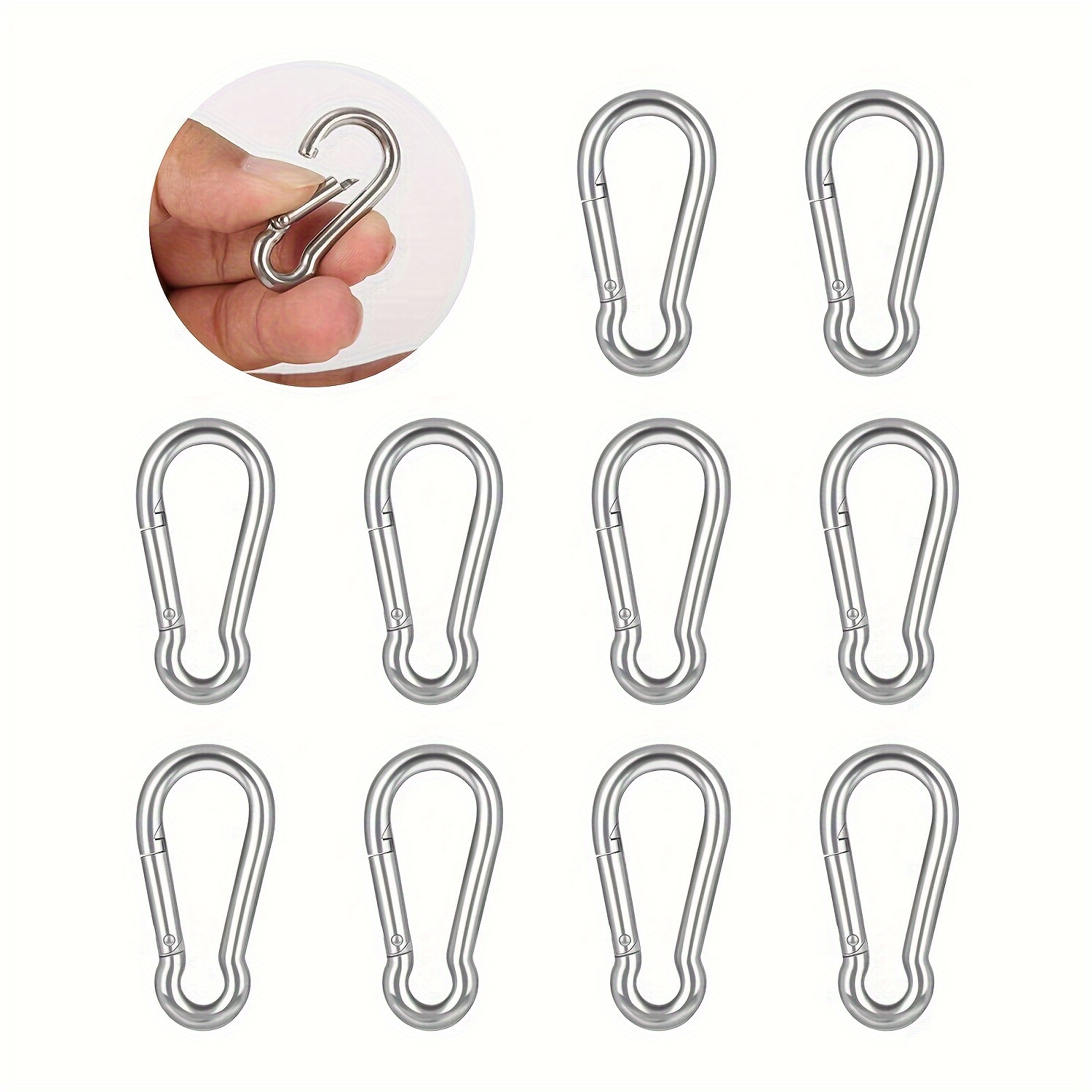 Men's Keychain Hook Stainless Steel Buckle Outdoor Carabiner Climbing Tool  Double Ring Car Fishing Key Ring Car Accessories - AliExpress