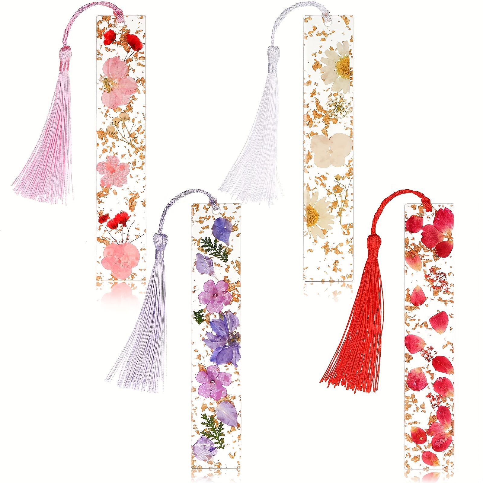 Dried Flower Bookmarks for Women Transparent Dried Flower Bookmark