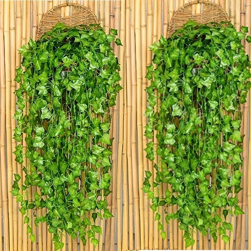 1pc Artificial Hanging Plants, Faux Ivy Vine Leaf Fake Green Ivy Leaves,  Fake Artificial Hanging Vine Leaves For Wall House Room Garden Patio Wedding