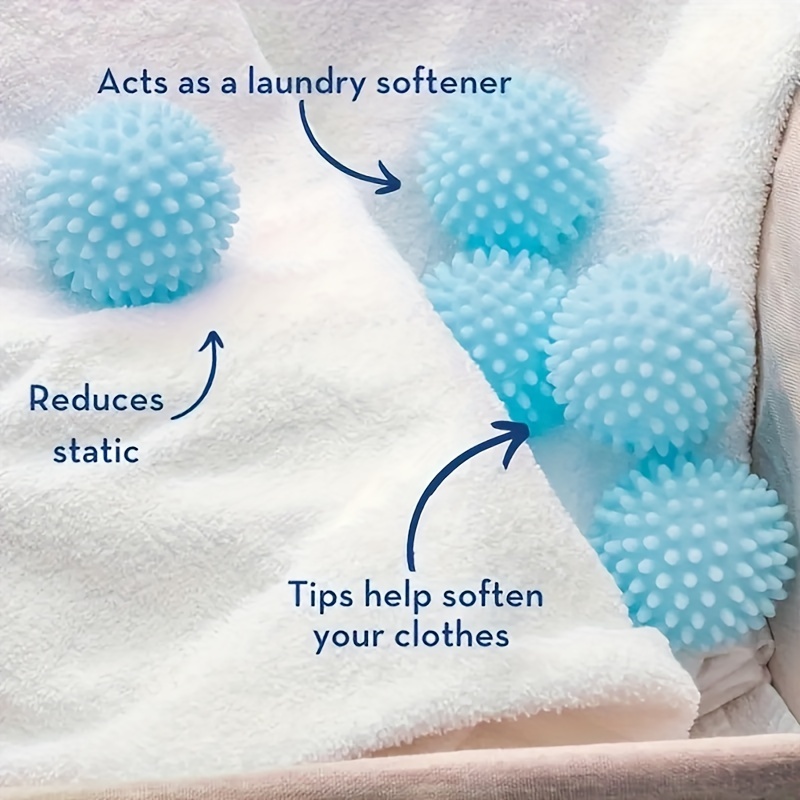 Pelotas para secadora de ropa, 4 paquetes de bolas secadoras reutilizables  azules, bolas secadoras antiestáticas, suavizante de tela alternativa para
