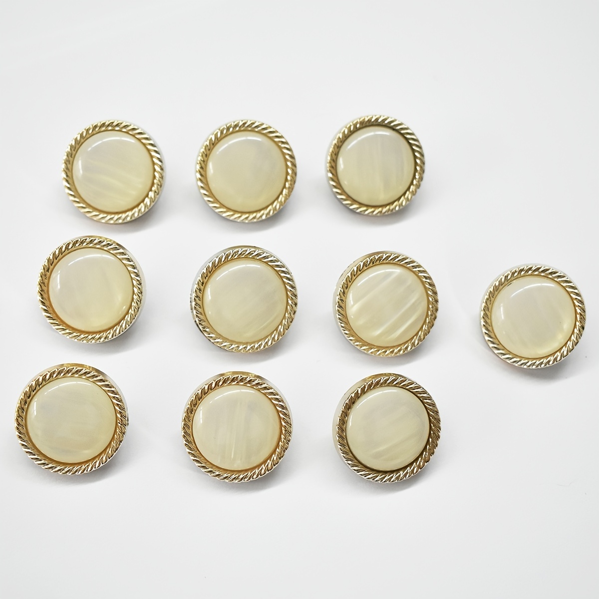 10pcs Metal Buttons Flat Plain Shank for DIY Crafts