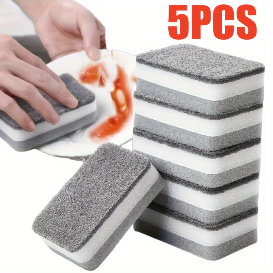 5PCS Kitchen Cleaning Magic Sponge Kitchen Microfiber Cleaning Sponge  Scrubber Sponges for Dishwashing Drop Shipping