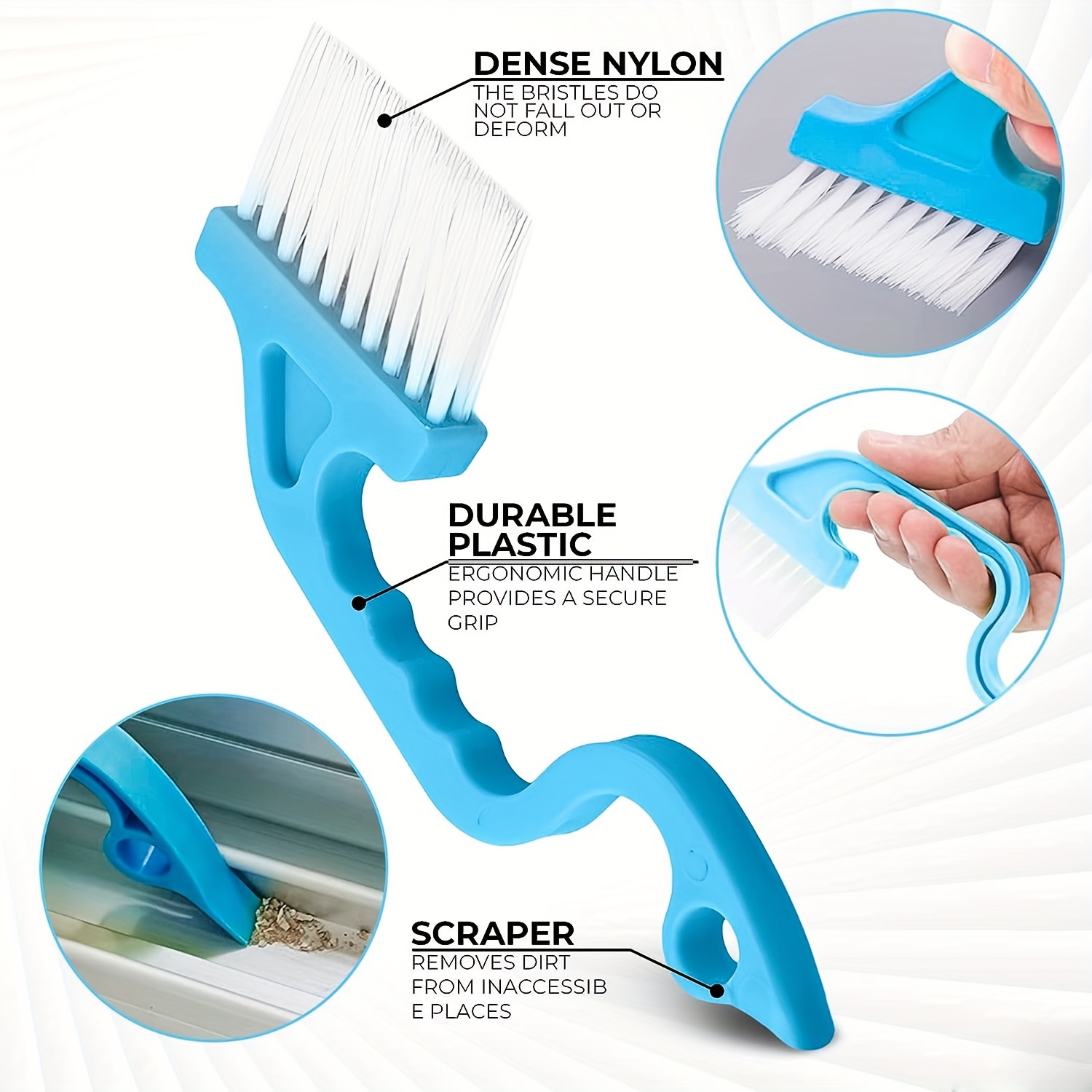 Crevice Cleaning Brush,Hard Bristle Crevice Cleaning Brush,Hand-held  Crevice Cleaner Tools for All Corners and Gaps