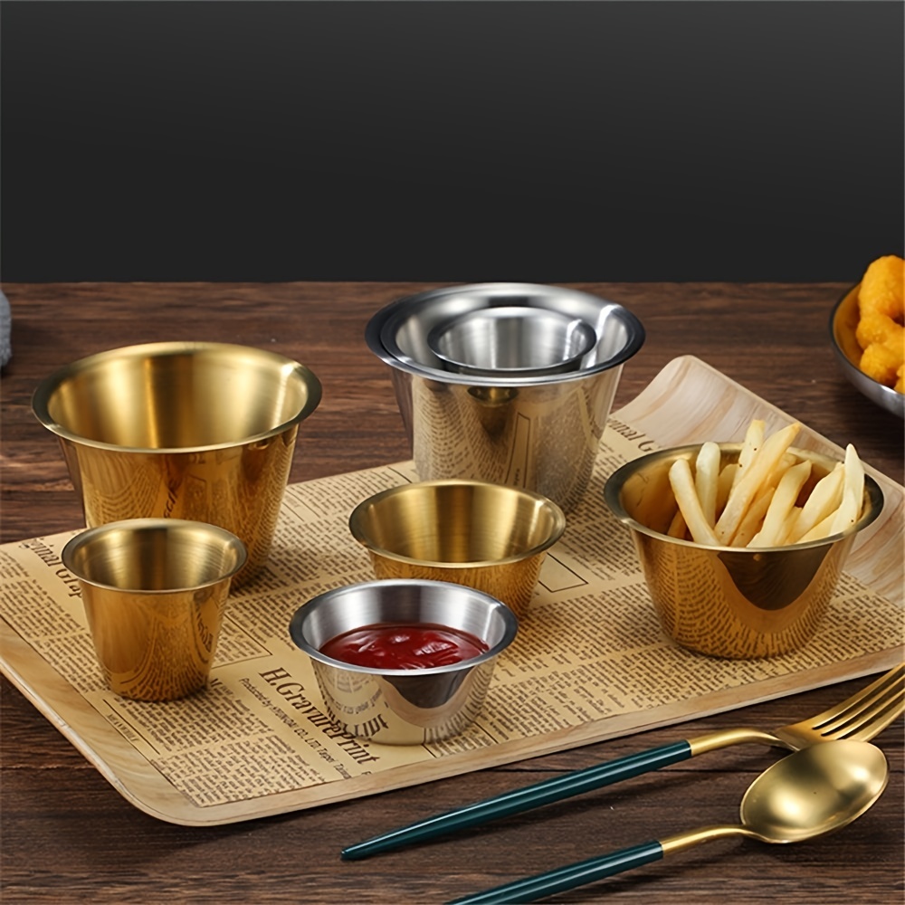 Small Sauce Cups, Stainless Steel Butter Dishes, Appetizer Plate,  Commercial Grade Individual Round Condiment Cups,,,,, 6 Sizes, Dipping  Saucer, Kitchen Supplies Set - Temu