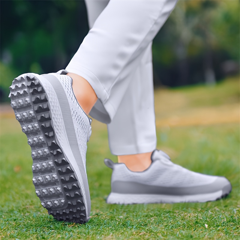 Mens Professional Golf Shoes Rotating Buckle Breathable Comfy Non