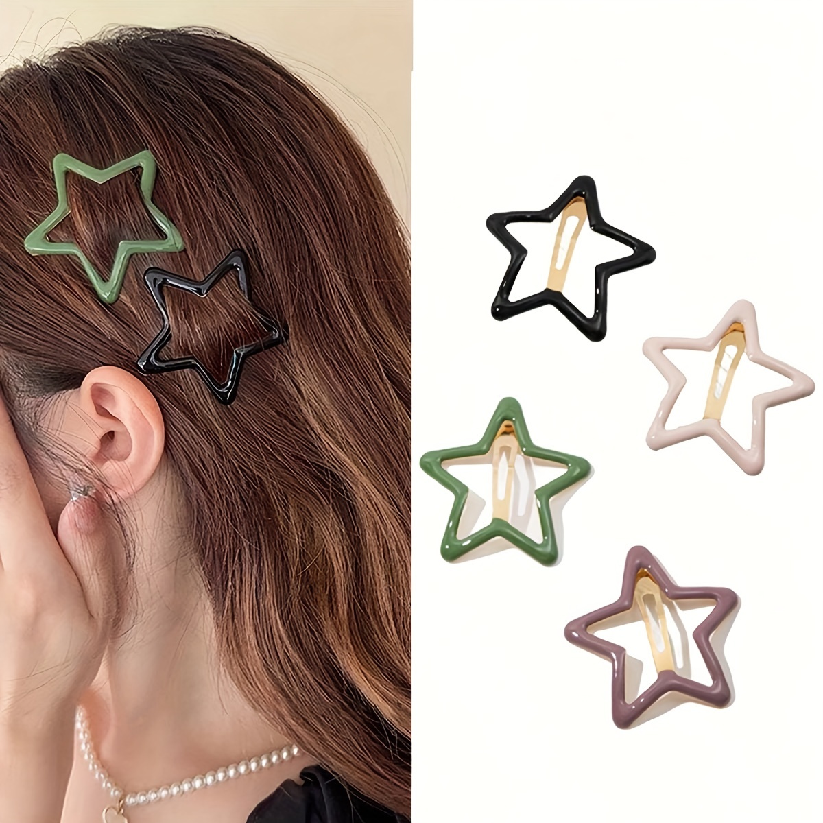 starfish rhinestone hair clip, magnetic hair clip, small hair clip –