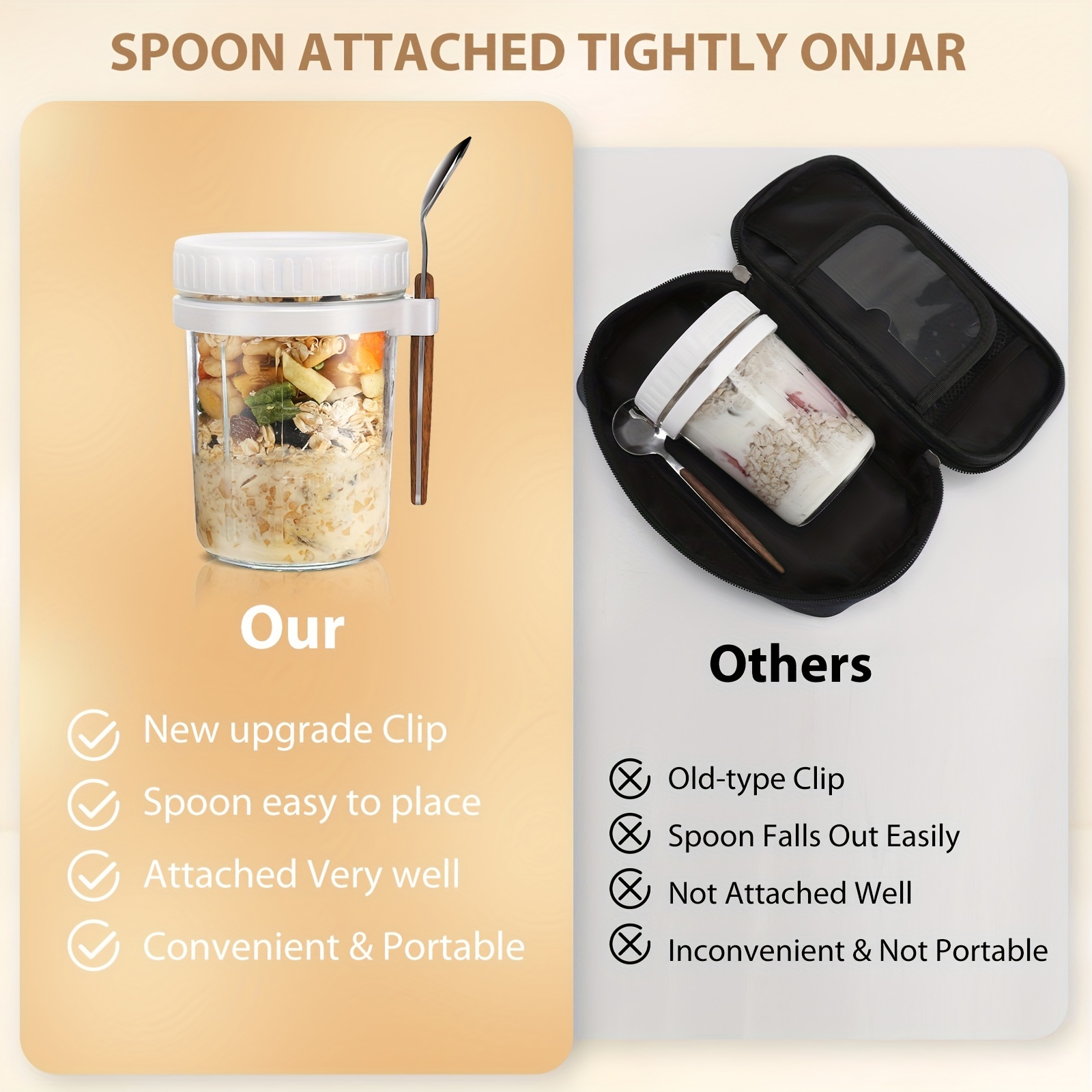 Reusable Multipurpose Overnight Oats Containers With Lids - Temu