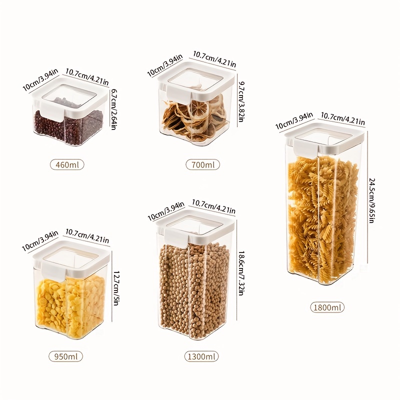 Airtight Food Storage Jars Stackable Transparent And - Temu