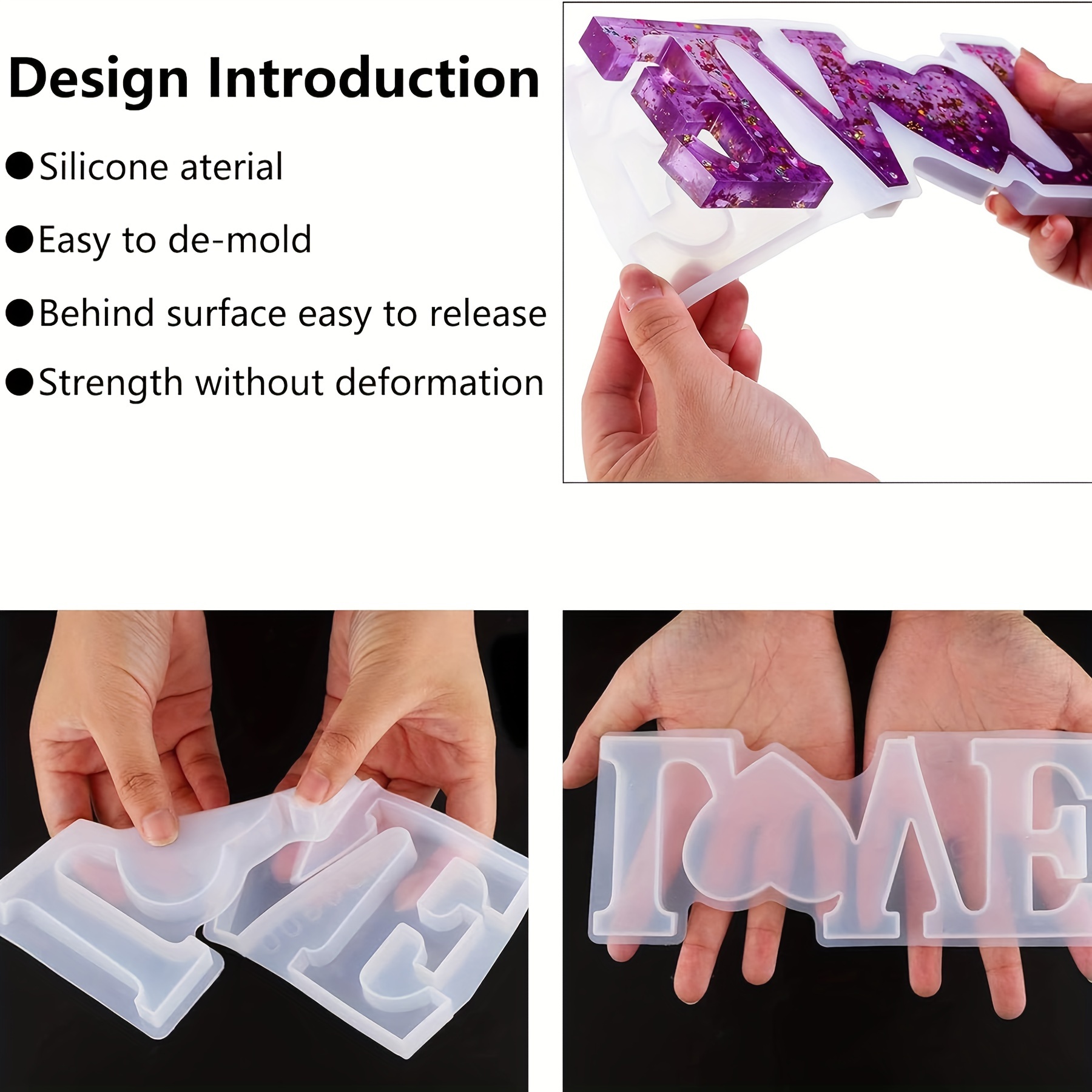 Silicone Resin Mold Home Family Love Slogan Epoxy Resin - Temu