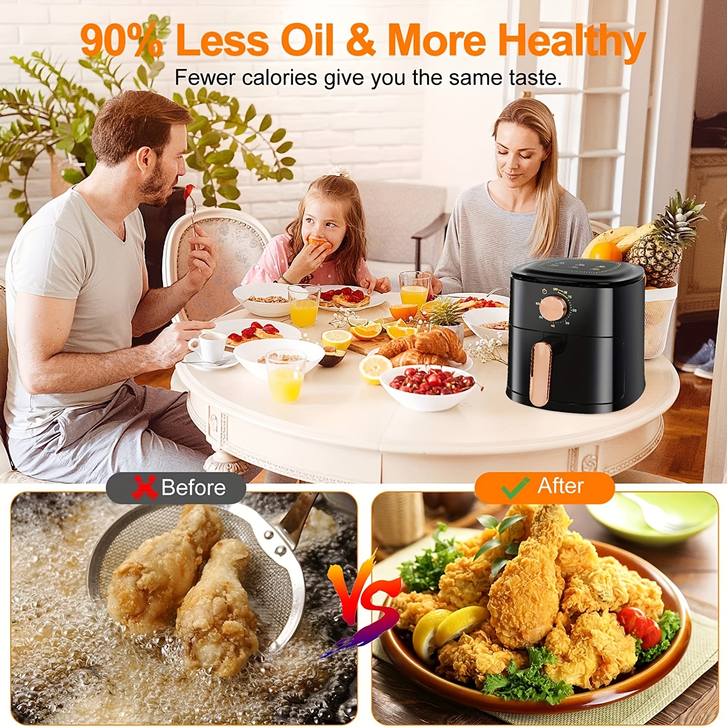 Air Fryer 4 Quart Basket multi scene Manual Air Fryer - Temu