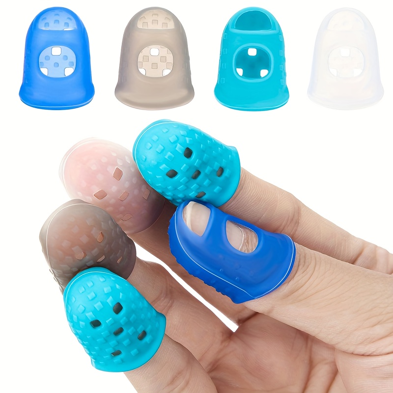 20 Pieces Rubber Finger Tips Guard 5 Sizes Silicone Thimble Finger Pads  Grips Assorted Colors Finger Protector Covers for Sorting Task, Embroidery