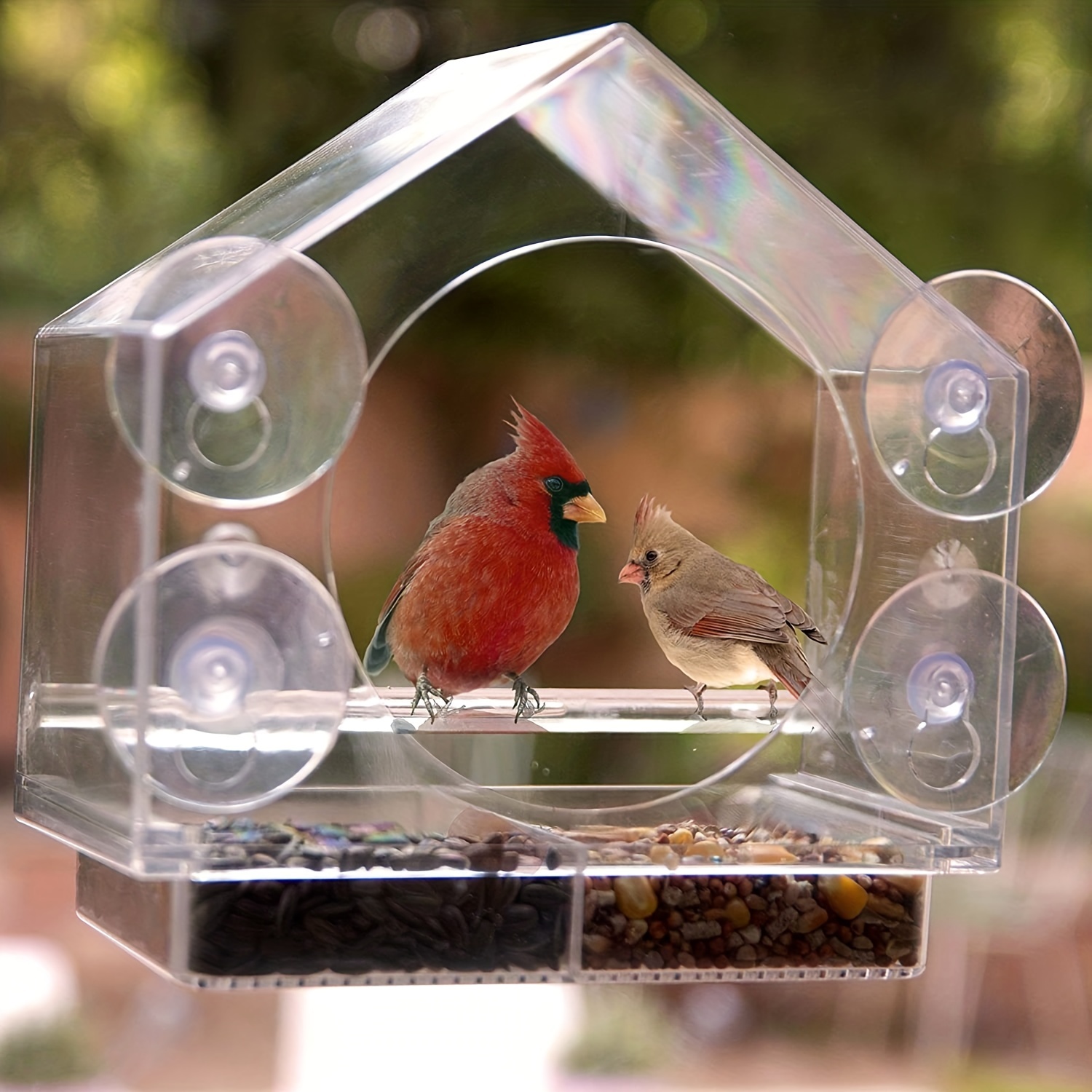 Fenêtre En Verre Transparent Alimentation Des Oiseaux Fenêtre En Verre Transparent  Fenêtre D'alimentation Des Oiseaux Mangeoires Pour Oiseaux Fenêtre En Verre  Acrylique 
