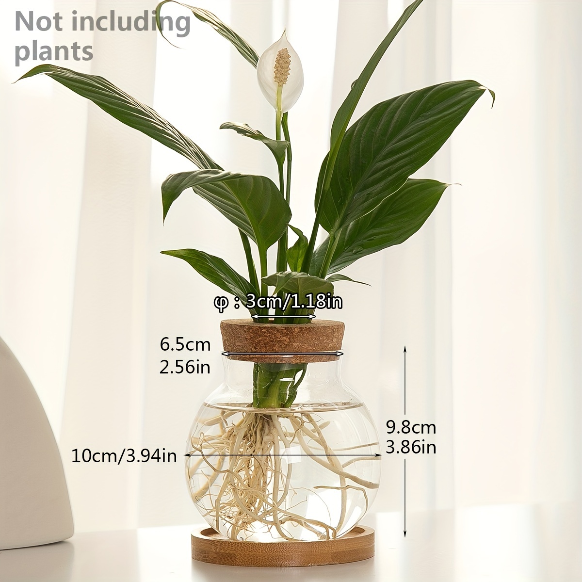 1pc Bottle with Wooden Stopper Bottle Hydroponics Flower Bottle Container with Lid House Plant Pots Glass Vases Container Flower Arrangement Vase Ecosystem Containe Creative Hydroponic Planter for Living Room, Office, and Desktop Garden Decor