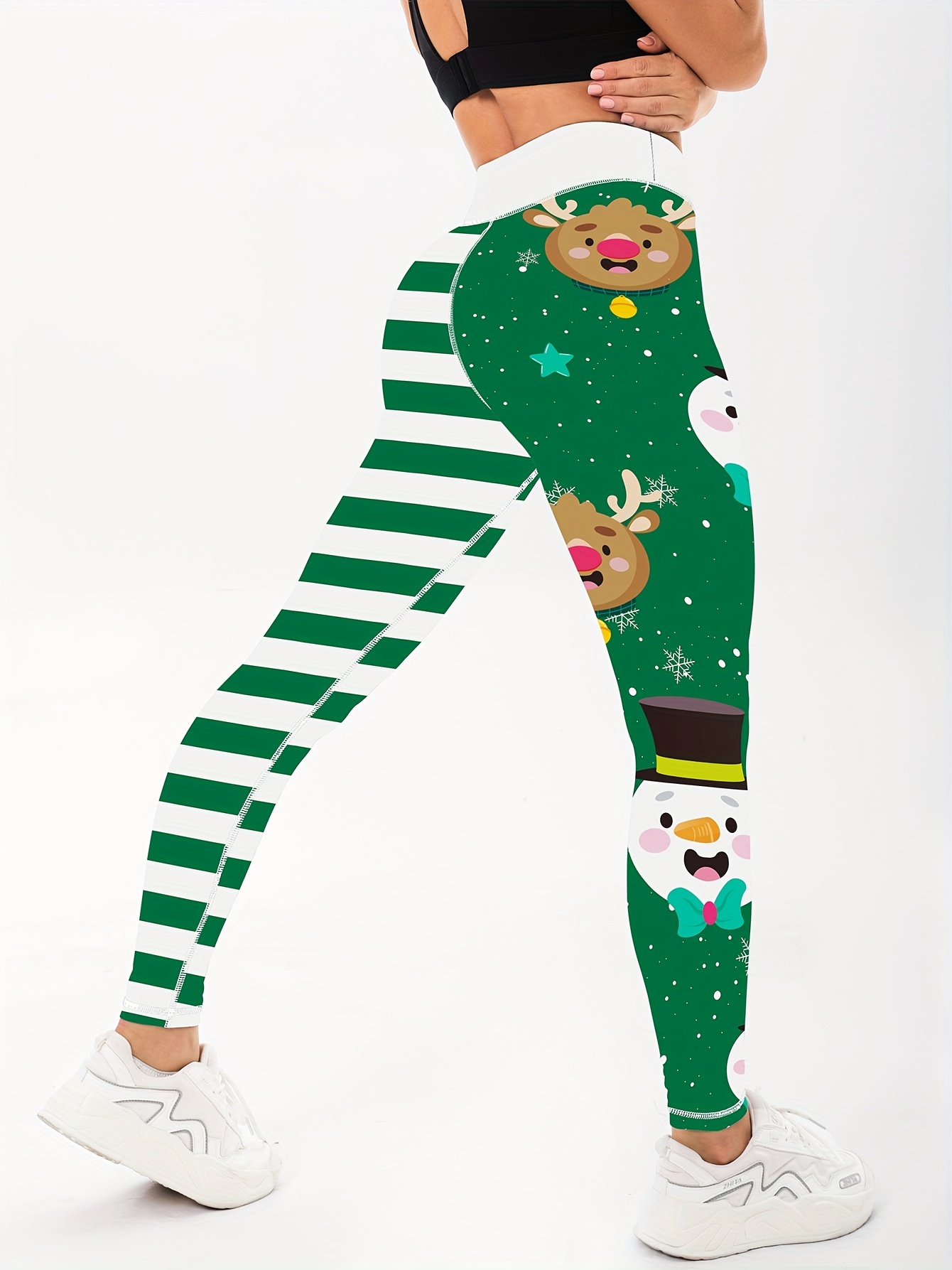 Kerst Kerstman Patroon Yoga Legging Hoge Taille Slim Fit - Temu