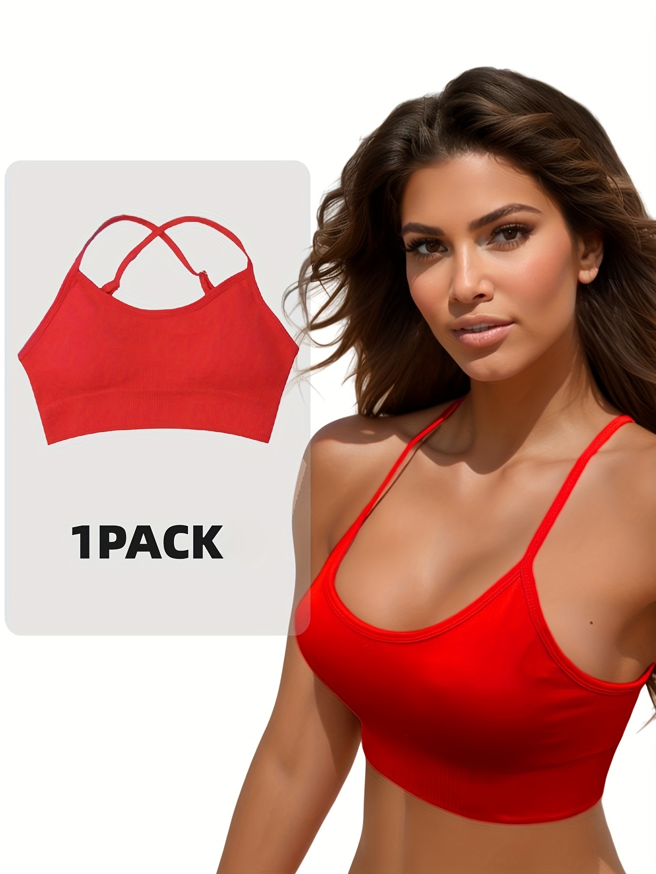 Criss Cross Back Wireless Bras Comfy Breathable Full - Temu