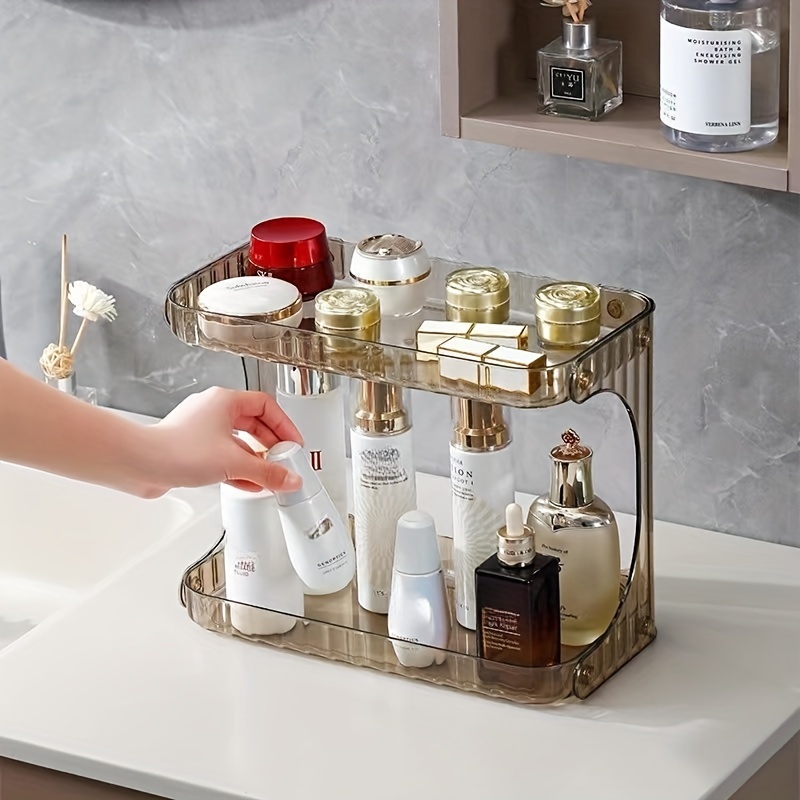 Bathroom Shelf Glass Bath Shower Shelf Perfume Cosmetic Organizer