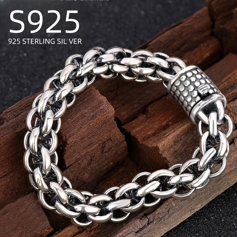 Silver Woven Bracelet For Men