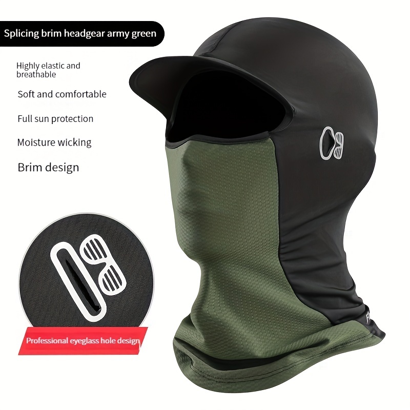 Summer Ice Silk Sunscreen Mask With Brim Short Outdoor Riding