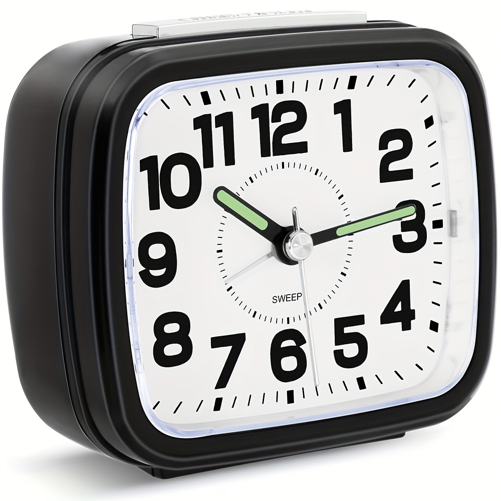 Reloj de mesa, reloj despertador, simple y creativo, estilo nórdico,  silencioso, con bonito reloj de noche, reloj de mesa pequeño de escritorio  de 4