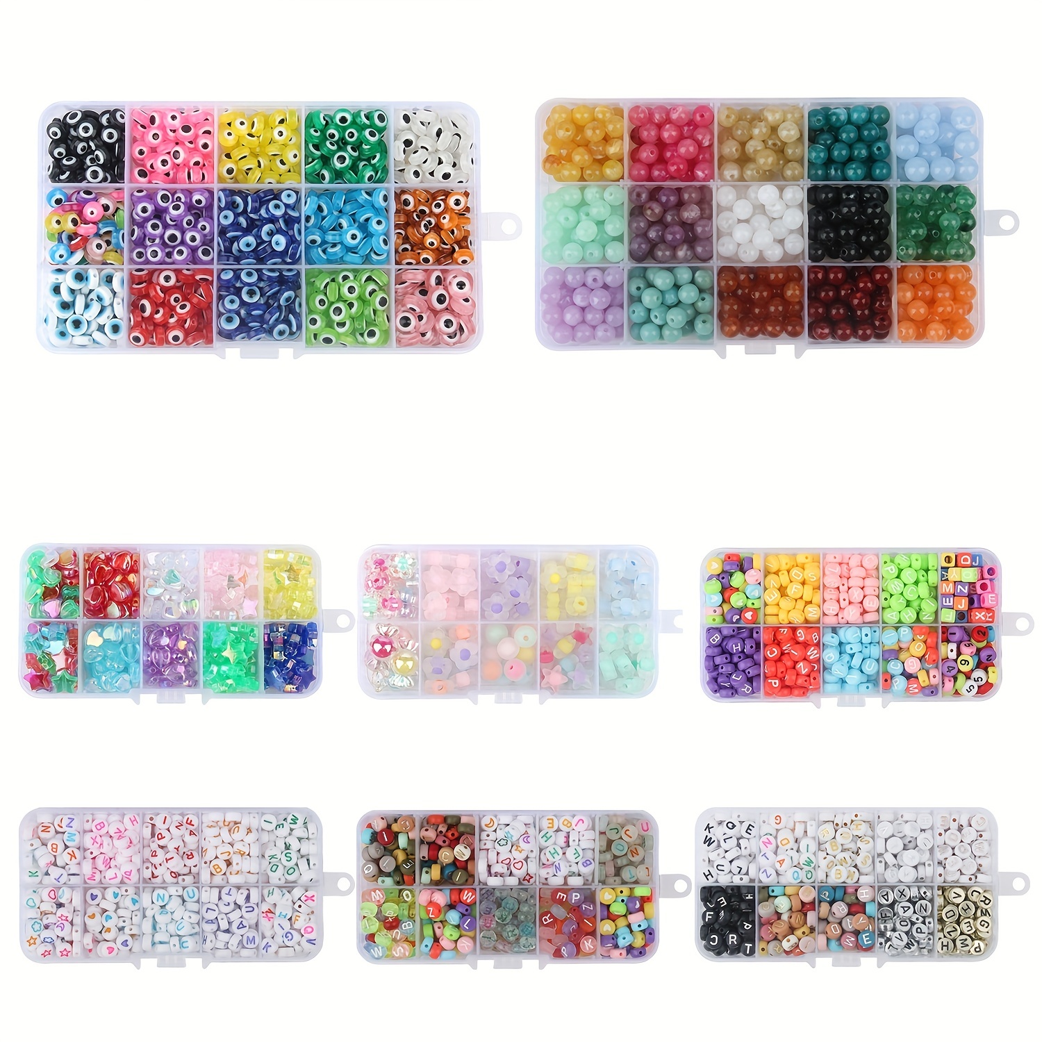  Cousin DIY Square Acrylic Plastic 6mm Alphabet Beads