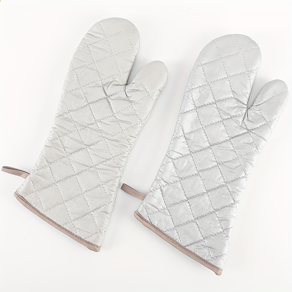 Polyester Oven Mitts Heat Resistant Double Layer Baking Insulation Gloves