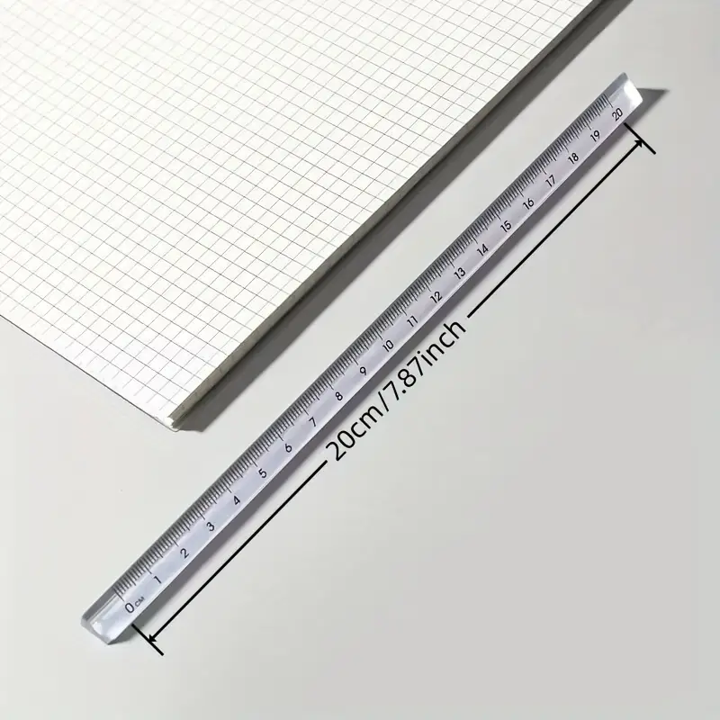 2pcs Transparent Rulers Perfect Drawing Measuring Exam Prep