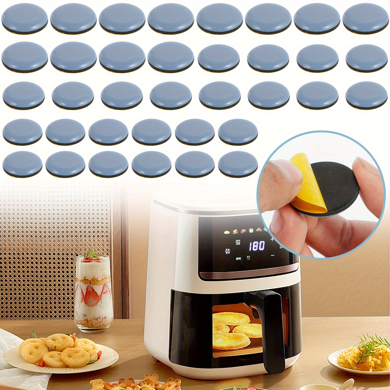 Kitchen Appliance, Self Adhesive Chair Sliders, Silent Air Fryer Easy  Movers Round Self-stick Furniture Moving Pads, For Small Kitchen Appliances  Air Fryers, Kitchen Accessories - Temu
