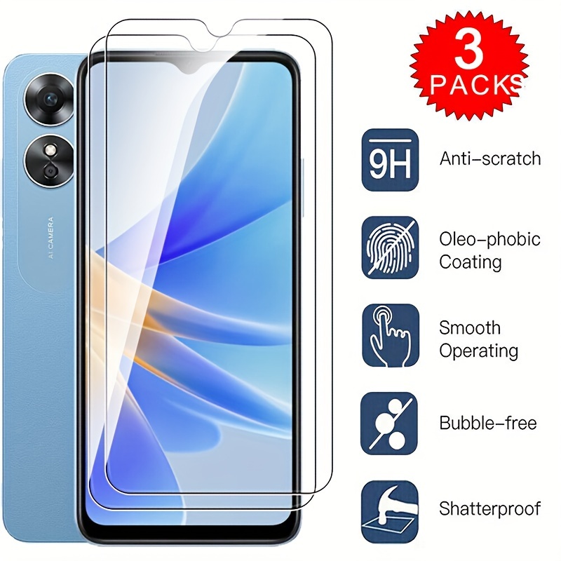 

[3-pack] Tempered Glass Screen Protector For Oppo A17, Case Friendly, Ultra-clear, Shatterproof, Anti-scratch Film For Enhanced Protection