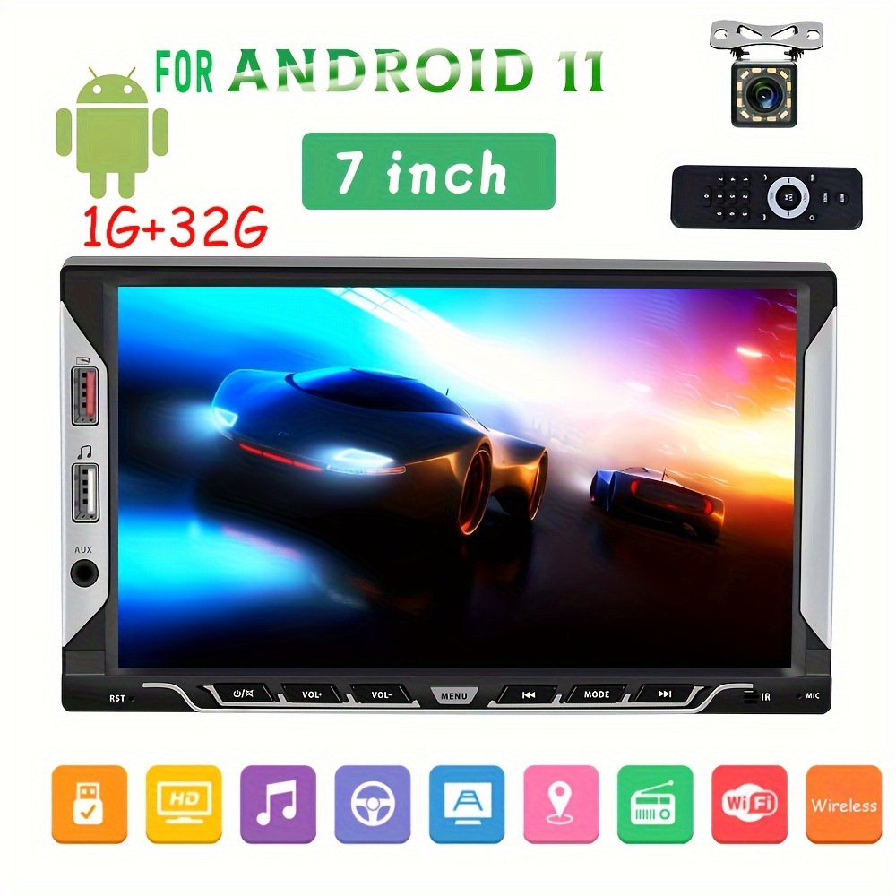 1+32G 7 Inch Double 2Din For Android Touch Screen Car Stereo Radio GPS NAVI  WIFI 6 USB Support Rear Camera