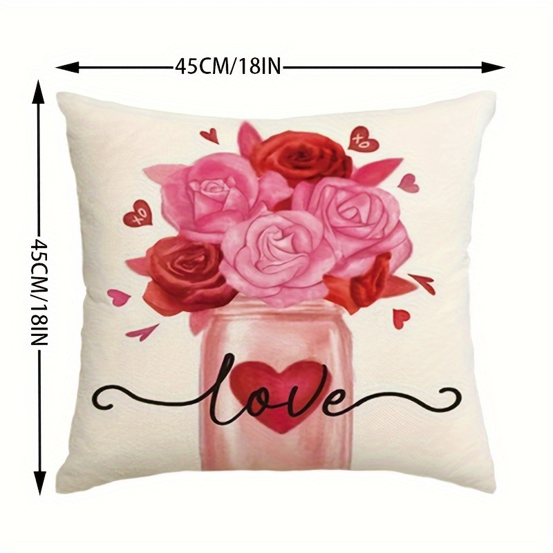 4pz Set Di Cuscini Decorativi A Forma Di Cuore Con Fiori Per San , Per  Matrimonio, Per Divano, Per Soggiorno, Per Esterno, Per Casa, 45x45cm, Senza  Imbottitura - Temu Italy