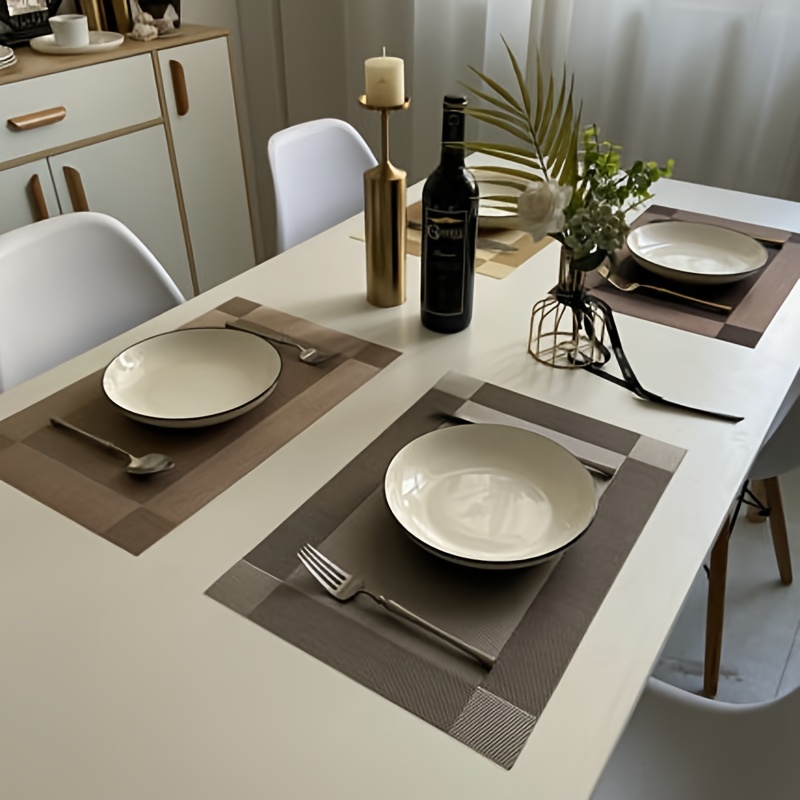 1pc PVC Placemat, Simple Rectangle Table Mat For Kitchen