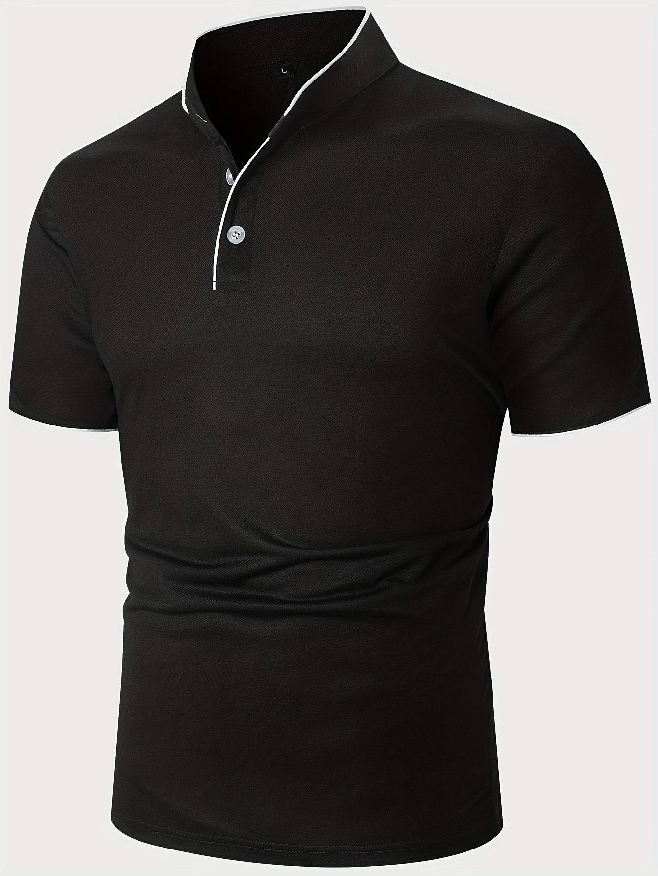 Casual Short Sleeves Stand Collar Men's Golf Slim Shirt - Temu