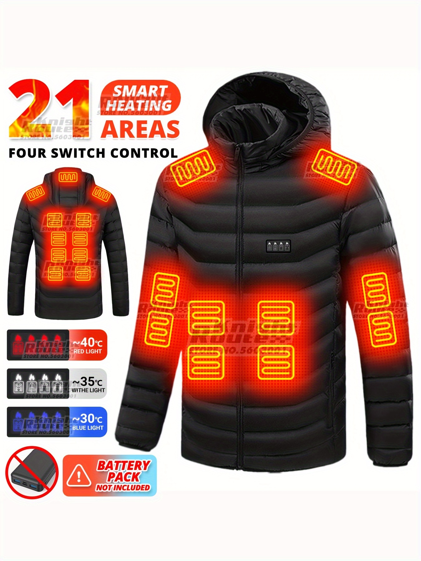 Fashion Winter Heated Jacket Suit Thermal Underwear Smart Phone
