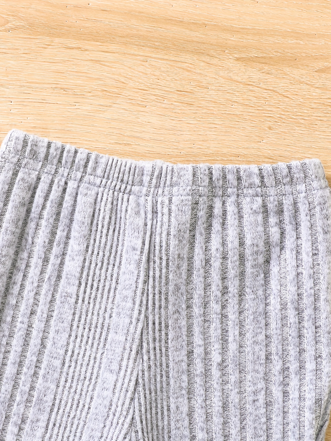 Baby Flared Leggings Kids Knitted Rib Striped Knit match - Temu