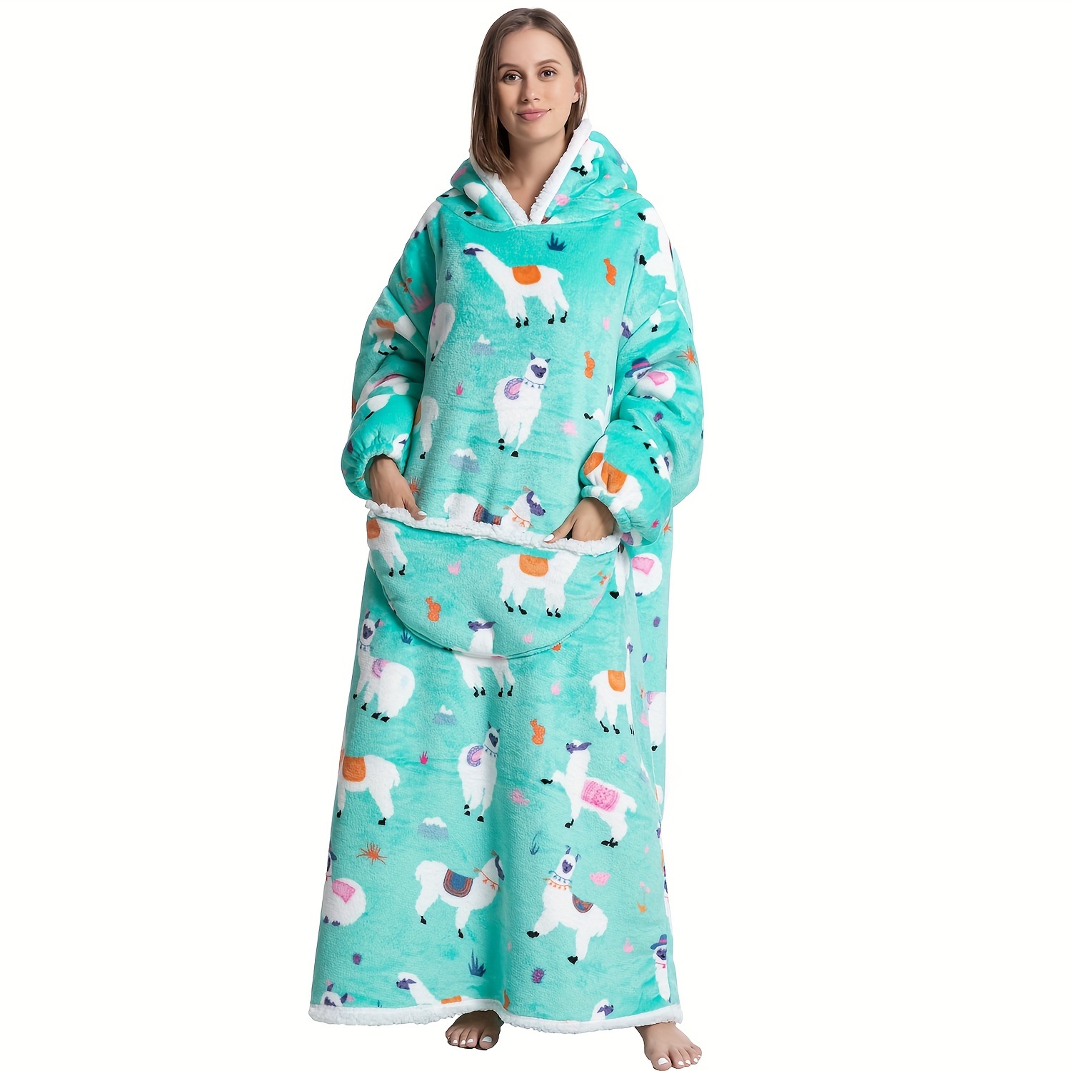 Manta Sudadera con capucha Ropa de dormir usable con mangas