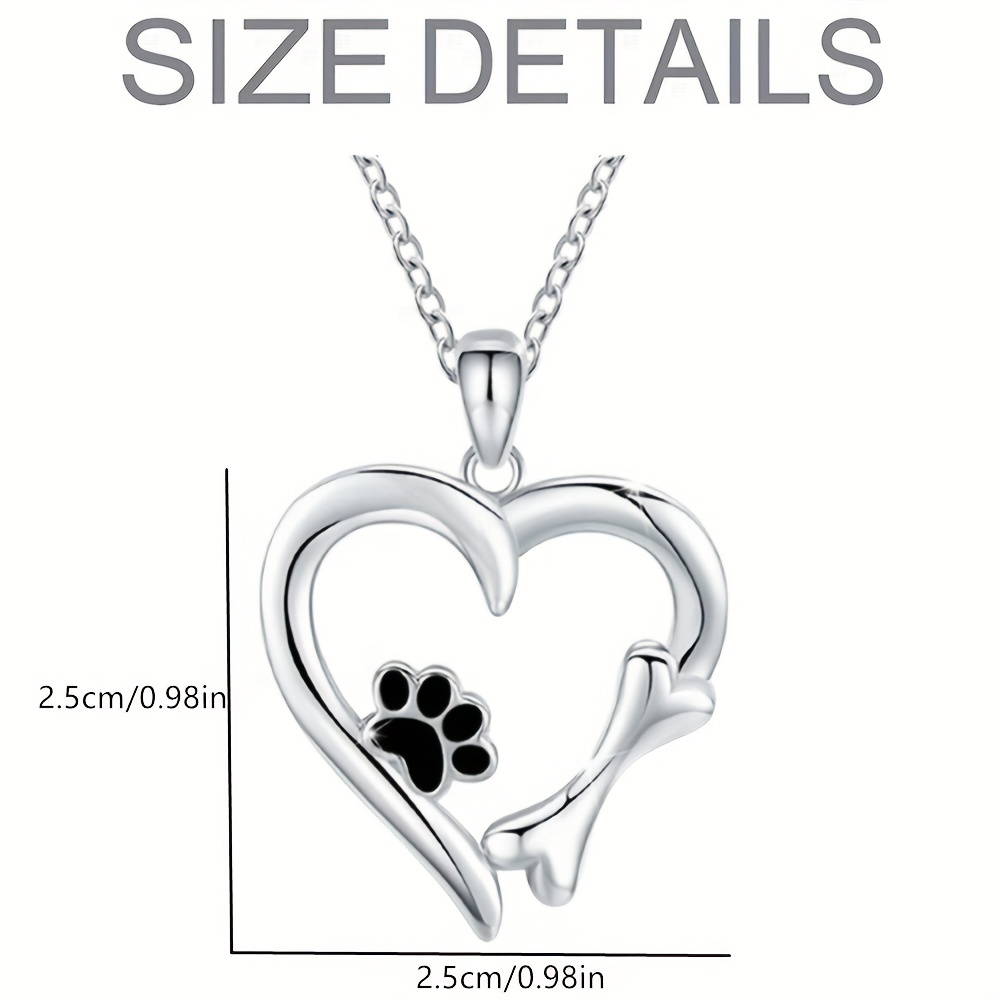 Paw and heart on sale necklace