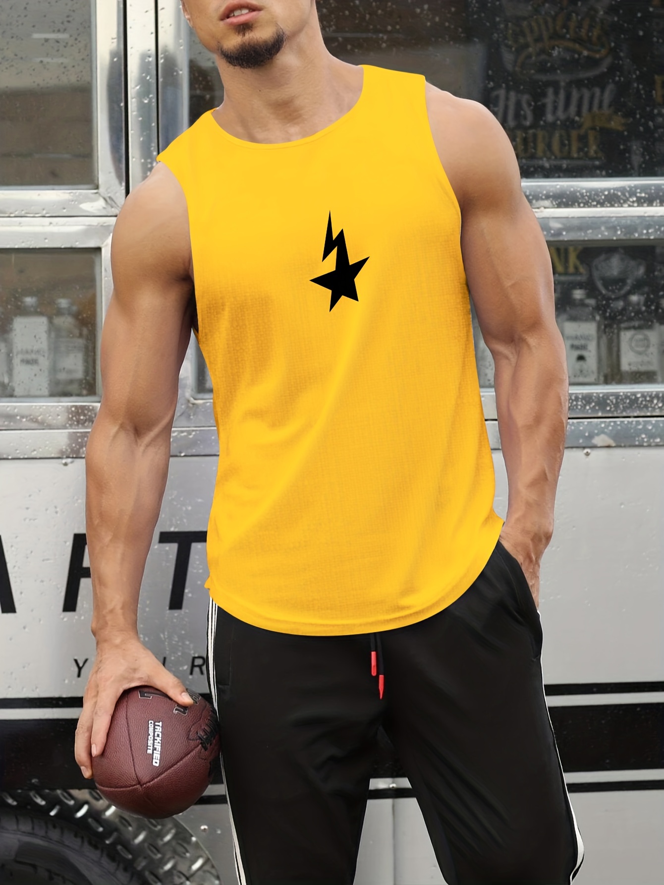 Camiseta moda gym para Hombre. Camisetas fitness con estampado simple.