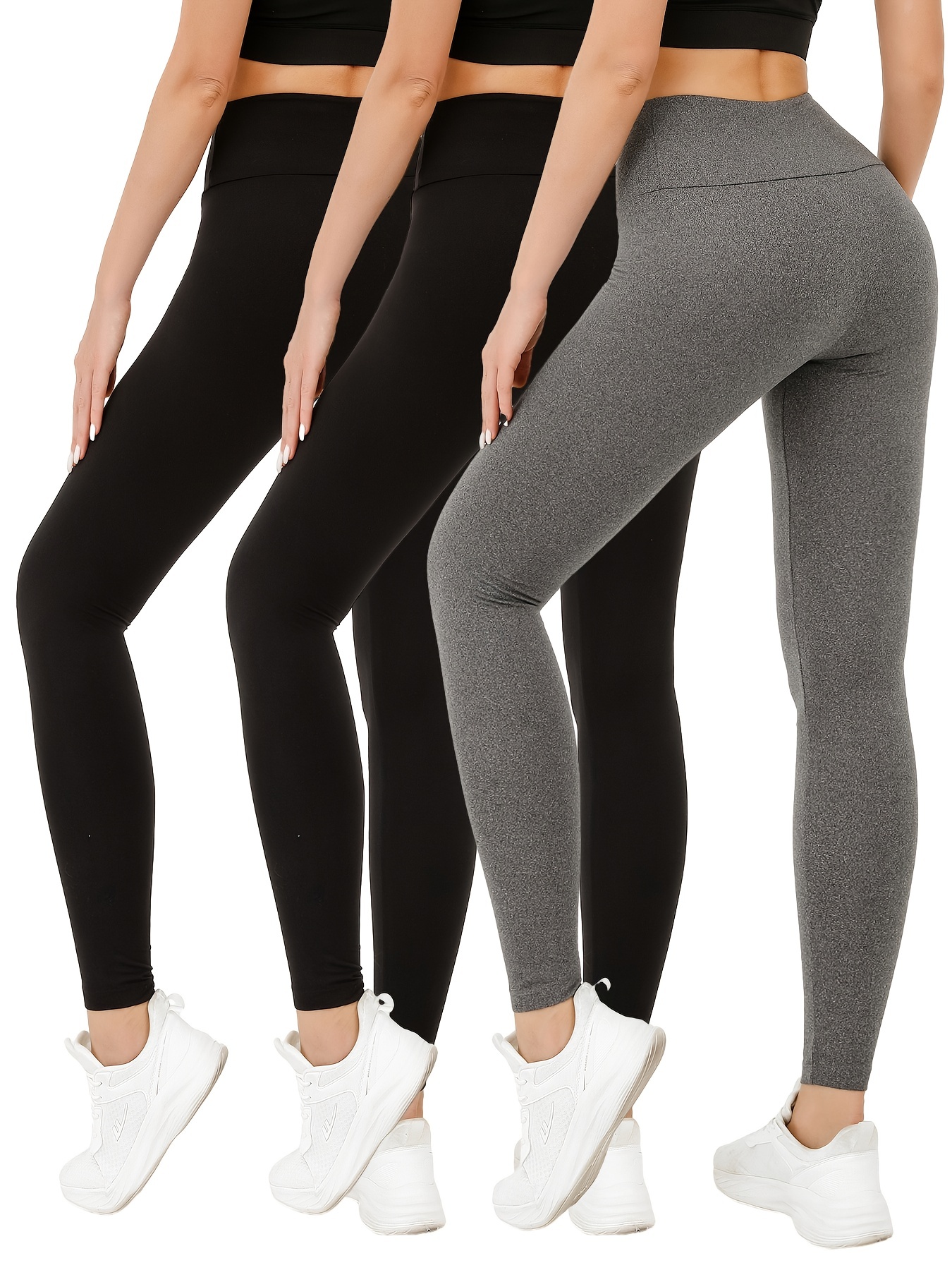 LSFYSZD Women's Solid Color Sports Leggings Non See Through High
