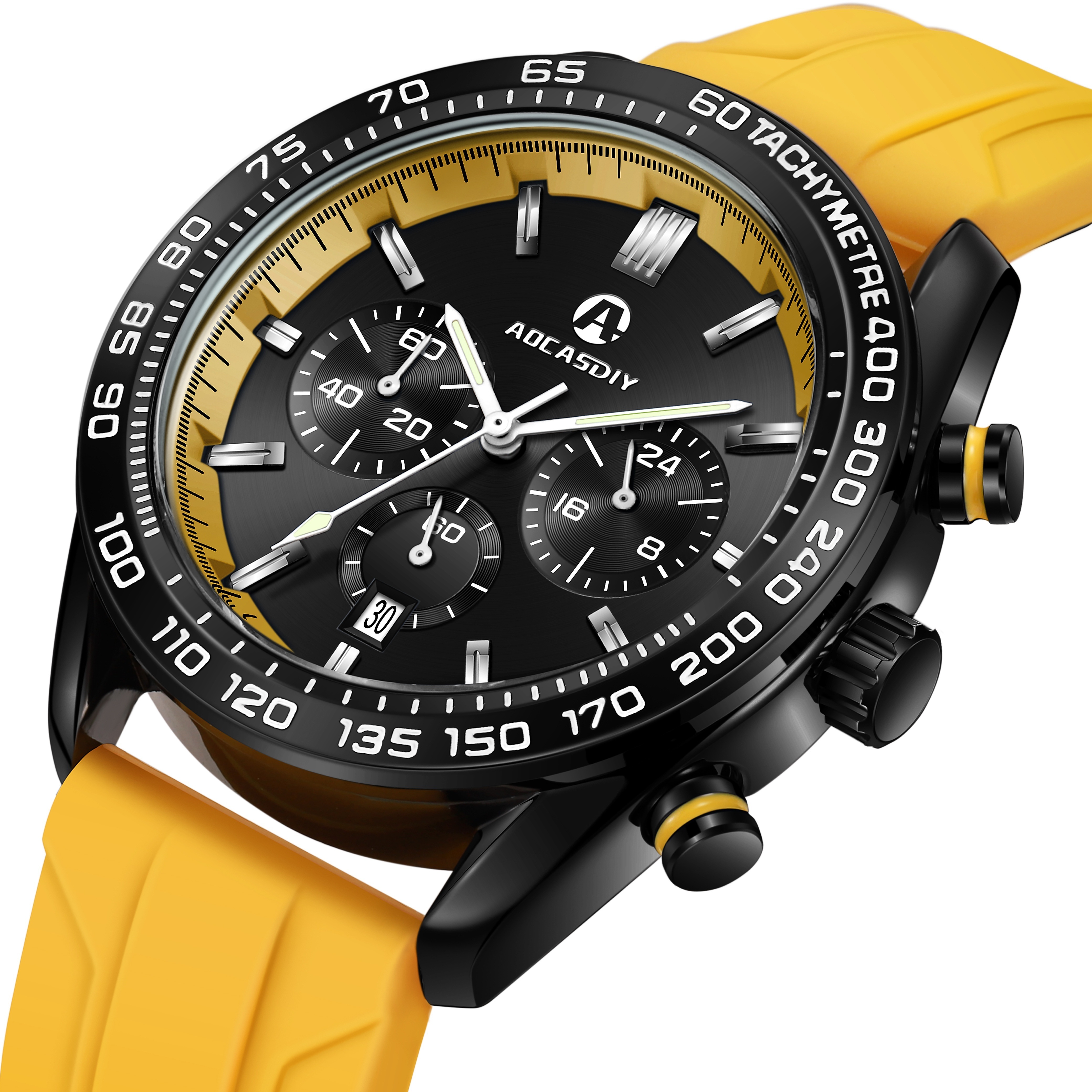 トップ多機能ブランド腕時計高級スポーツ腕時計メンズ クロノグラフ日付防水シリコン男性、ギフトに最適