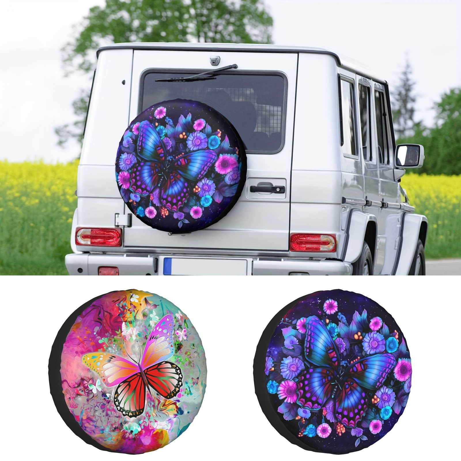 Spare Tire Cover Peace Sign Waterproof Dust-Proof Universal Wheel Tire - 5